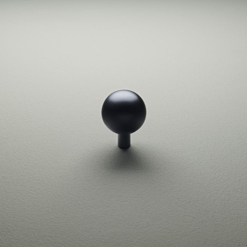 Black Cabinet Knobs Dash-Dot Round Knob